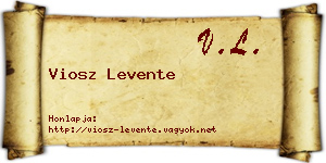 Viosz Levente névjegykártya